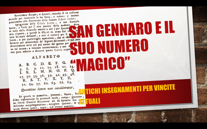 San Gennaro numeri e previsioni per le estrazioni del lotto di oggi 20/09/2016