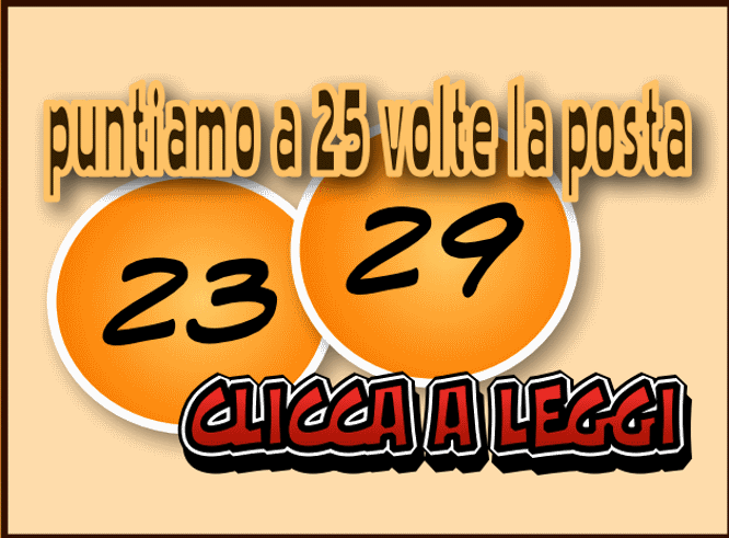 Puntiamo a 25 volte la posta 1 Estrazioni del lotto di oggi