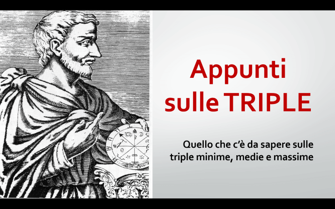 Appunti sulle TRIPLE 1 Previsioni per le estrazioni del lotto di oggi 08/10/2016