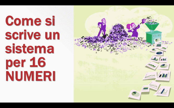 Come si scrive un sistema per 16 NUMERI 1 Sistemi e previsioni per le estrazioni del lotto di oggi 27/12/2016