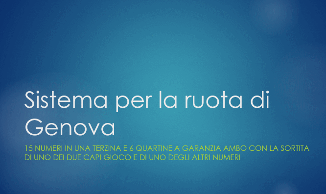 LOTTO SISTEMA DI GENOVA del 14/04/2022