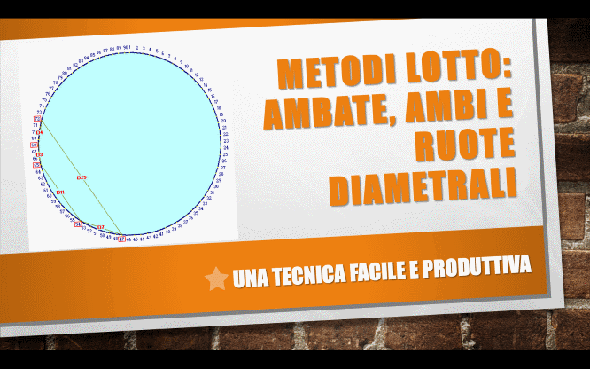 Metodi LOTTO: Ambate, ambi e ruote diametrali 1 Metodi e previsioni per le estrazioni del lotto di oggi 10/10/2017