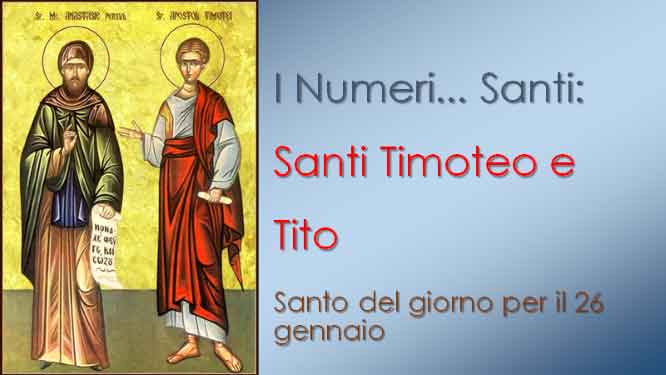 Santo del giorno per il 26 gennaio