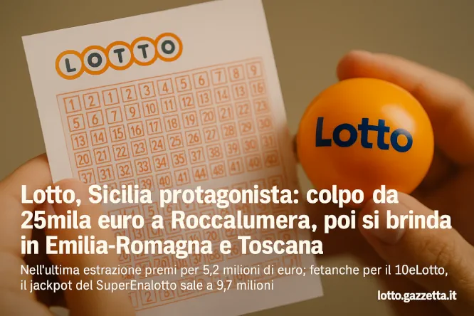 Lotto e 10eLotto: Sicilia in festa con premi da record